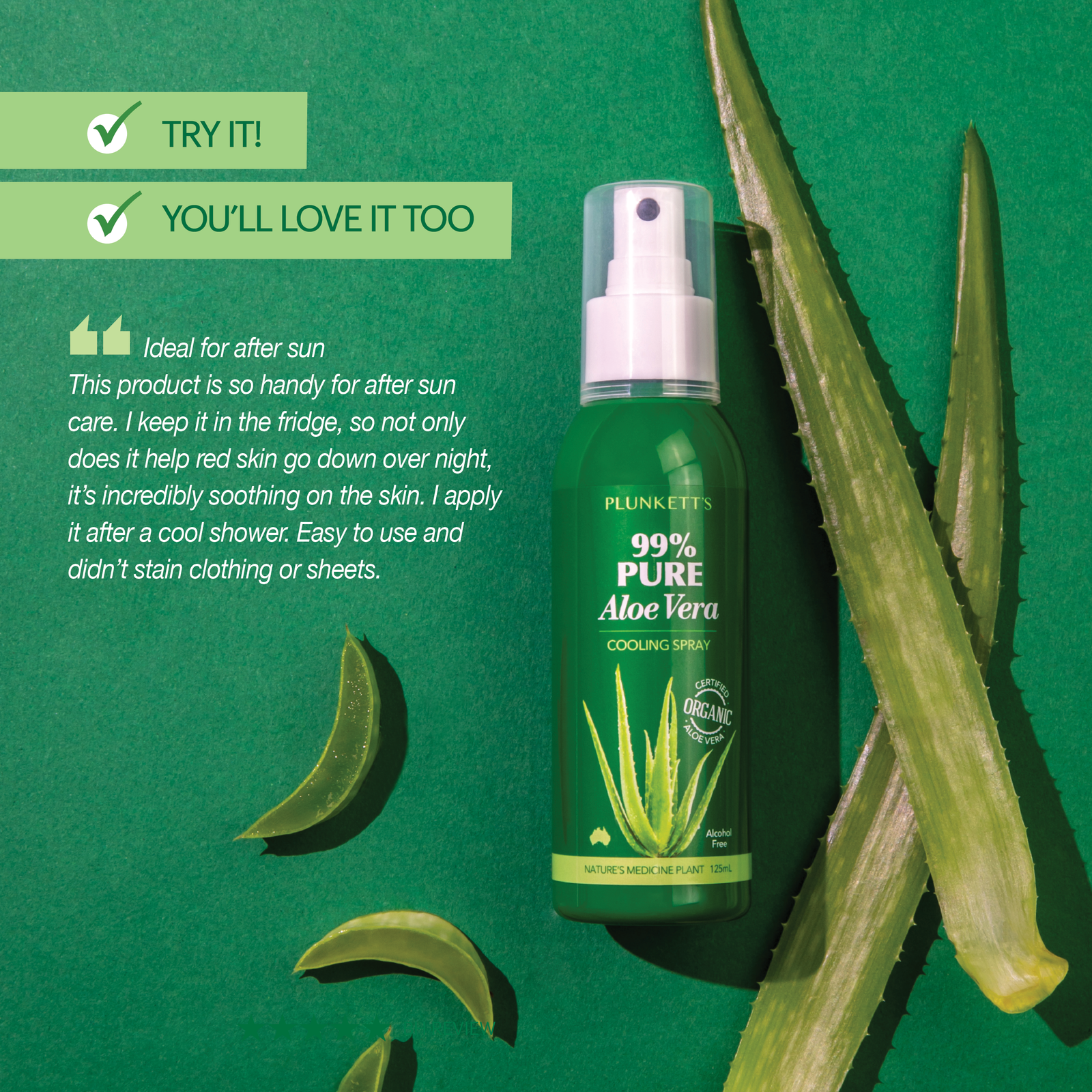 99% Pure Aloe Vera Cooling Spray